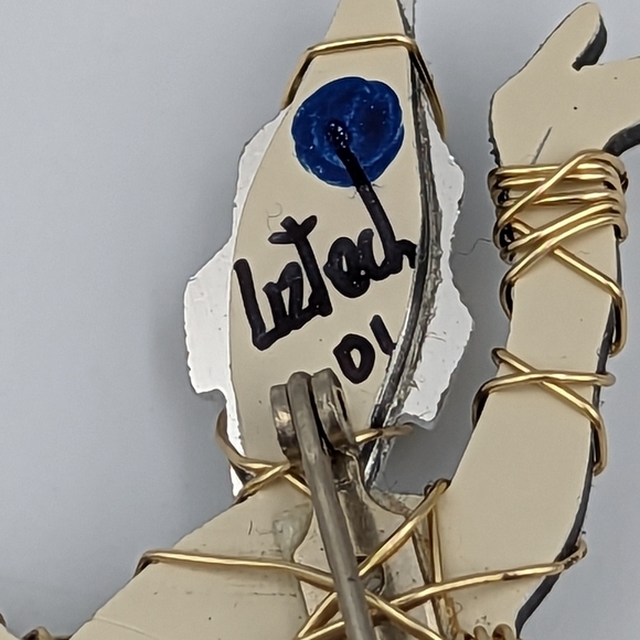 Jill Elizabeth Liztech Oriental Dancing Figure Mirrored 2001 Brooch/Pin - Picture 9 of 11